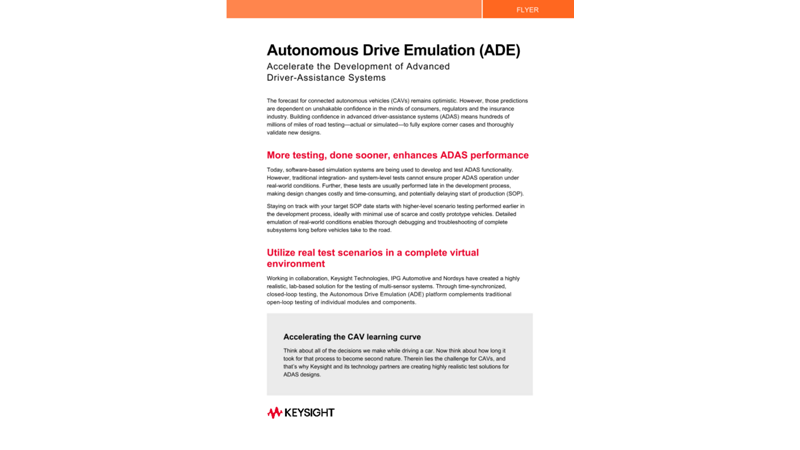 Autonomous Drive Emulation (ADE)